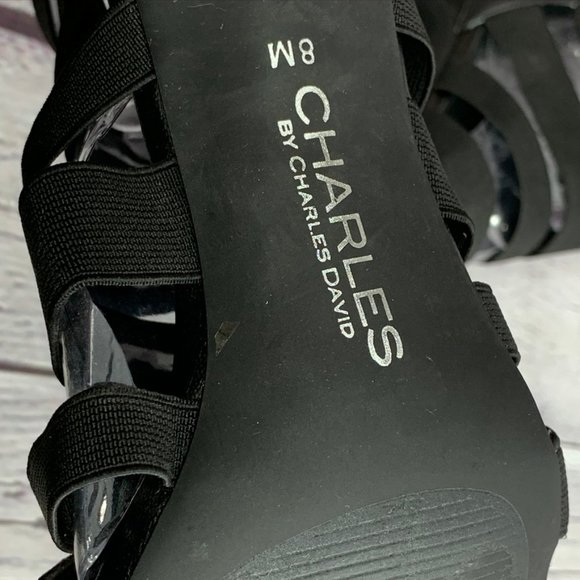 Charles by Charles David Black Elastic Strap Bonda - Picture 6 of 8